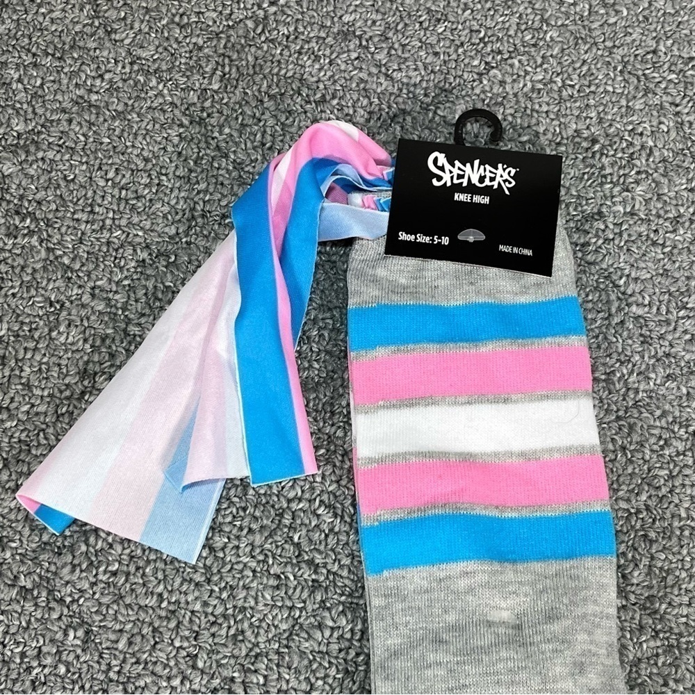 Spencer’s Knee High Pride Socks New - Picture 2 of 5